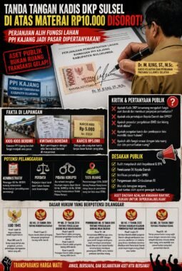 Tanda Tangan Kadis DKP Sulsel Disorot, Perjanjian Bermaterai Tak Cukup Legitimasi Alih Fungsi PPI Kajang