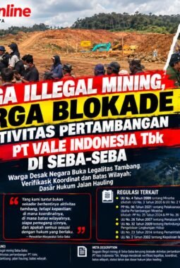 Diduga Illegal Mining, Warga Blokade Aktivitas Pertambangan PT Vale Indonesia Tbk di Seba-Seba
